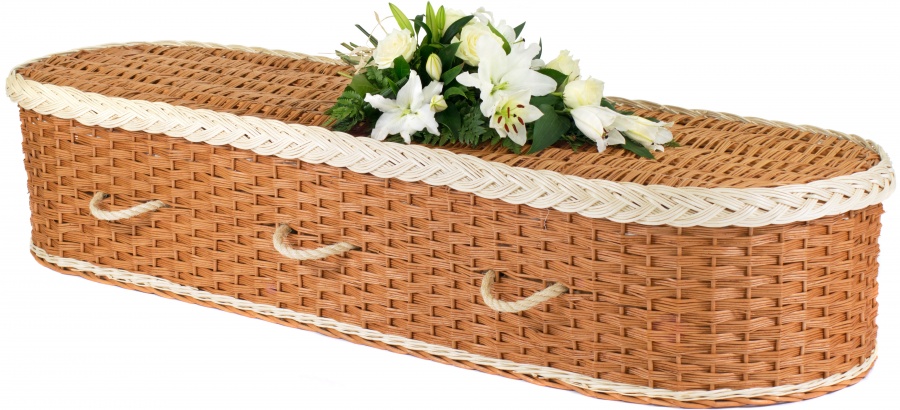 English Willow Eco2 Rounded Coffin with Light Bands